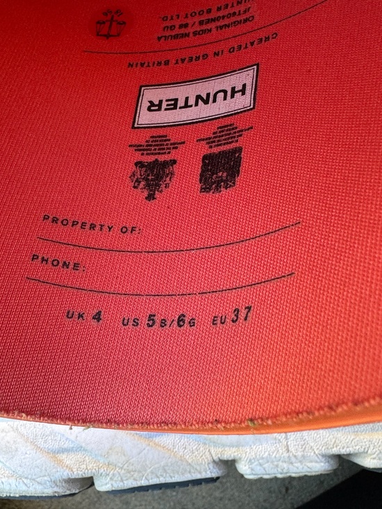 Hunter Original Kids Nebula-JFT6040NEB-Alpine Poppy-Size 5B/6G - Picture 2 of 8